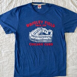 Red Jacket Blue Wrigley Field Tee